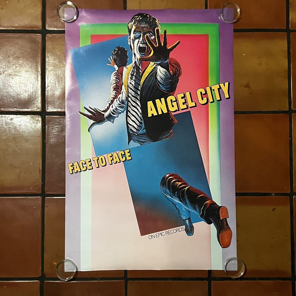 1980 Angel City - Face To Face Record Store Original Promo Poster 24 x 36"‎